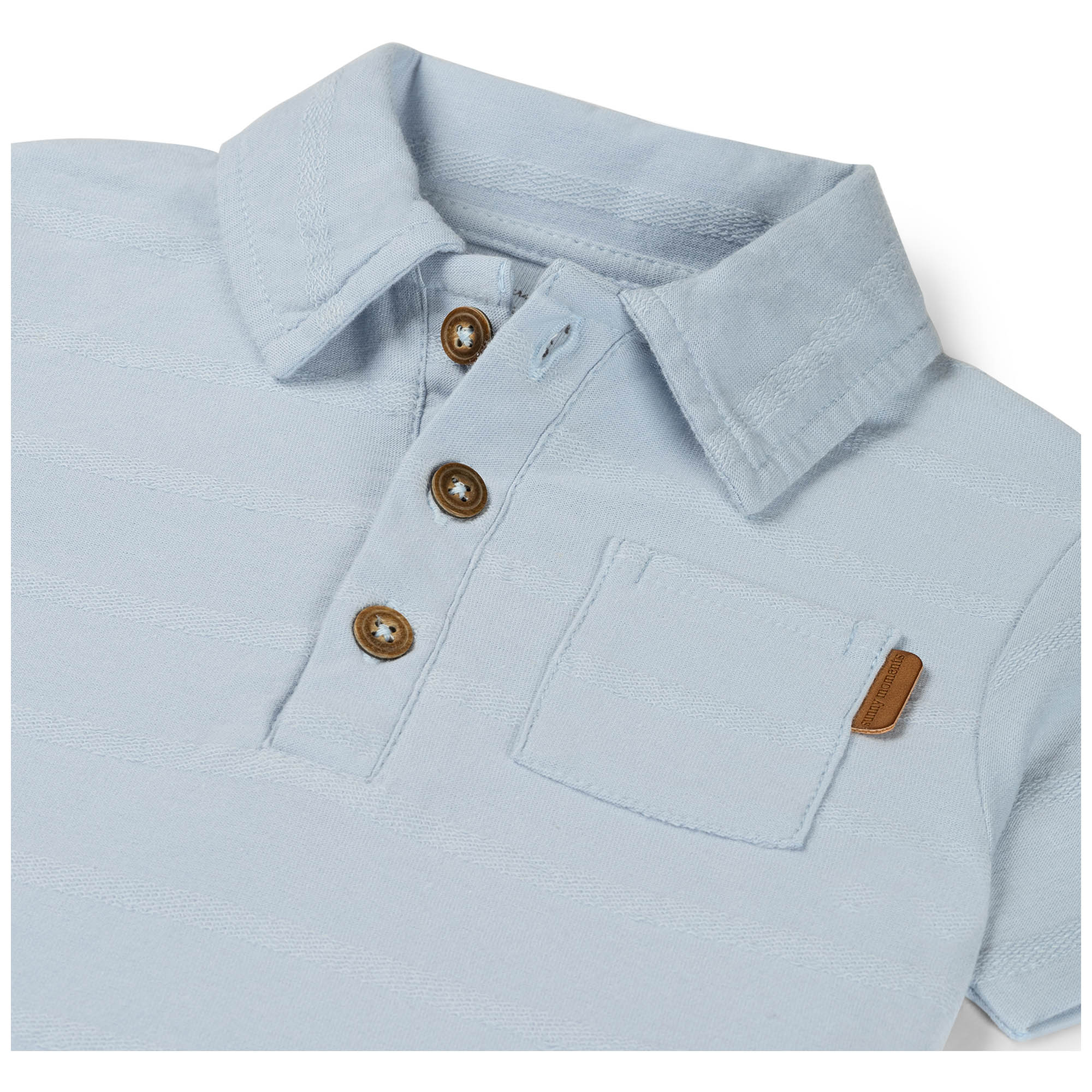 Prénatal peuter polo korte mouwen effen blauw