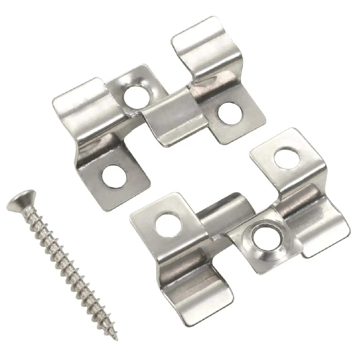 vidaXL Clips de fixation de terrasse - Inox