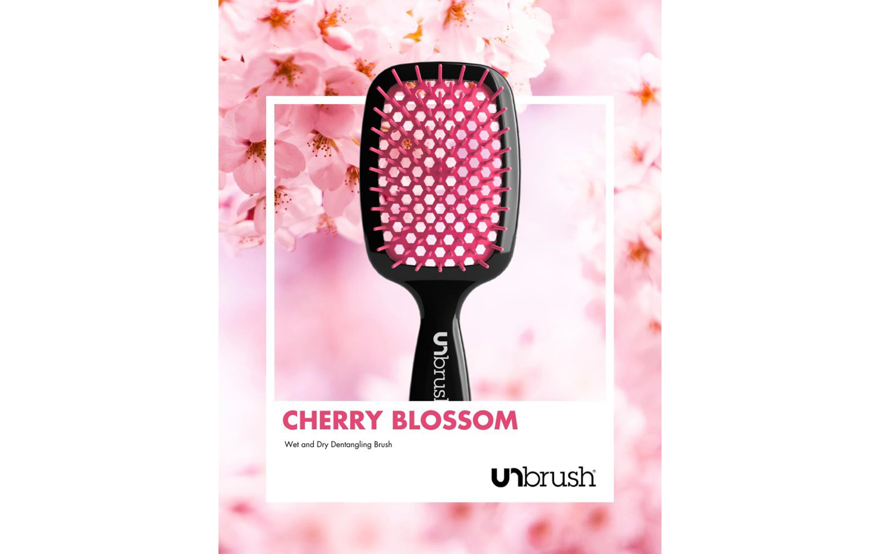 Entwirrbürste, Griff schwarz, Cherry BlossomHaarbürste für nasses und trockenes Haar