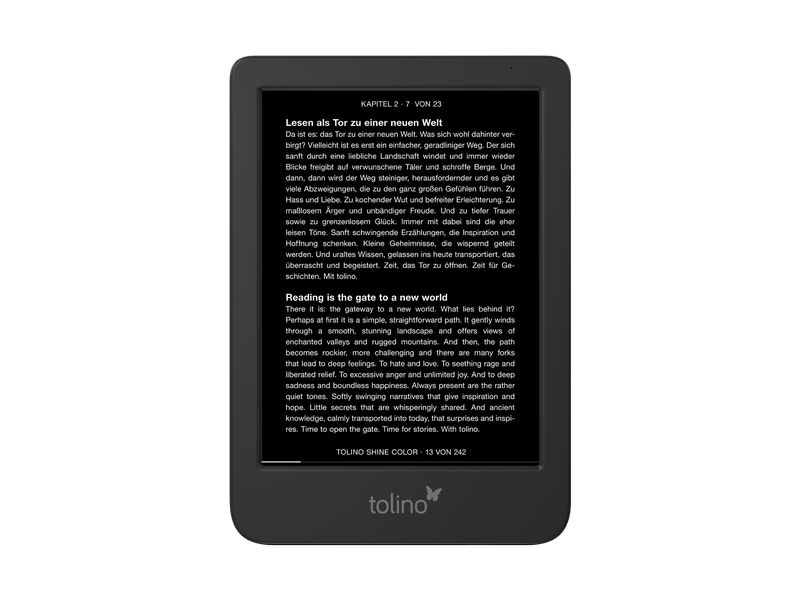Tolino E-Book Reader Tolino shine color 6-Zoll-E-Book-Reader mit integrierter Beleuchtung mit smartLight