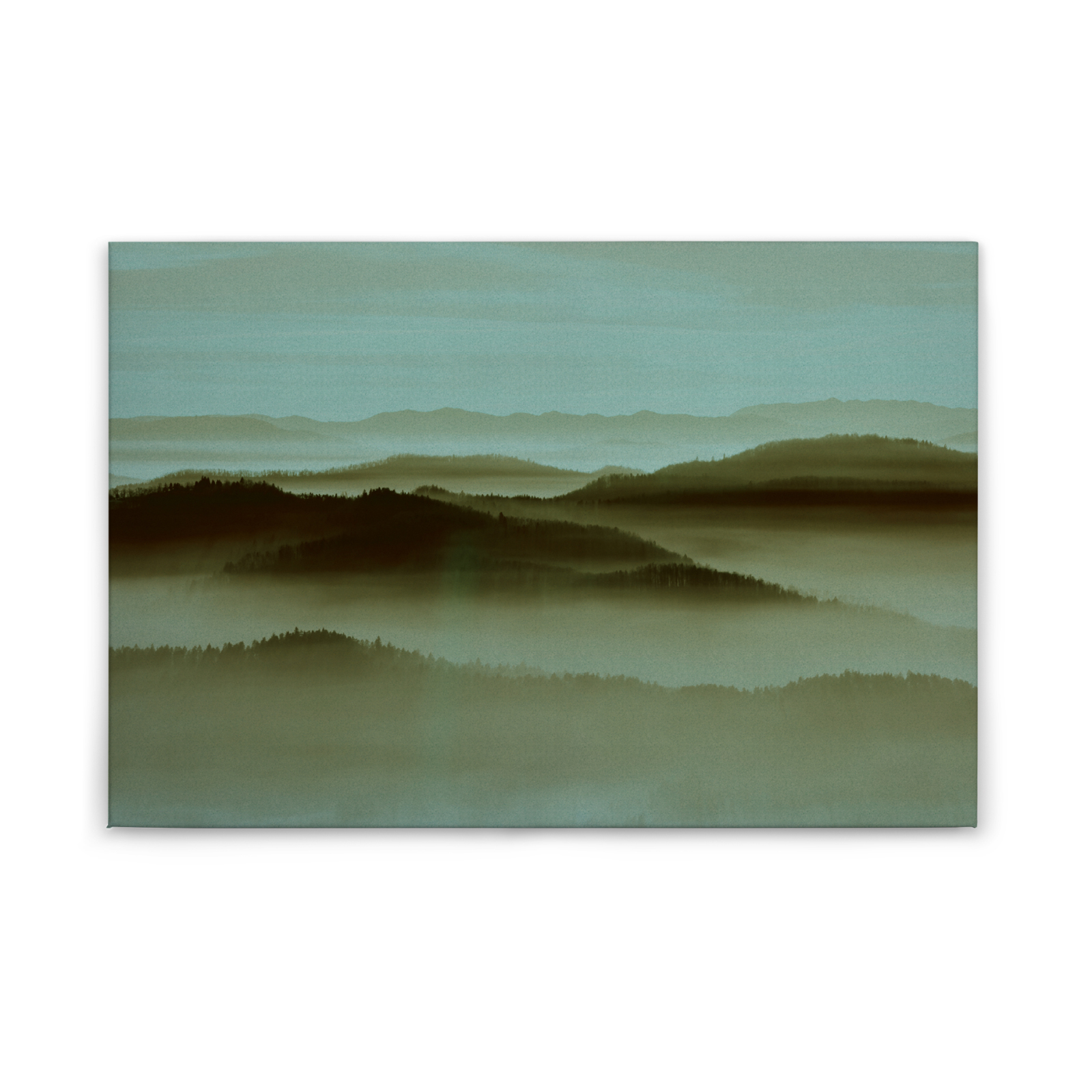Leinwandbild HORIZONT - grün-blau - 90x60 cm