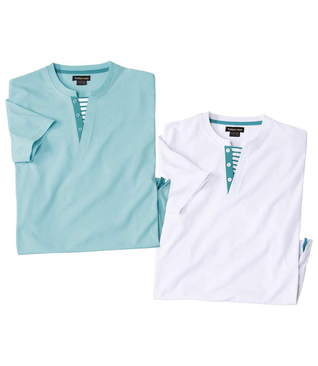 Lot de 2 Tee-Shirts Col en Trompe l’Œil