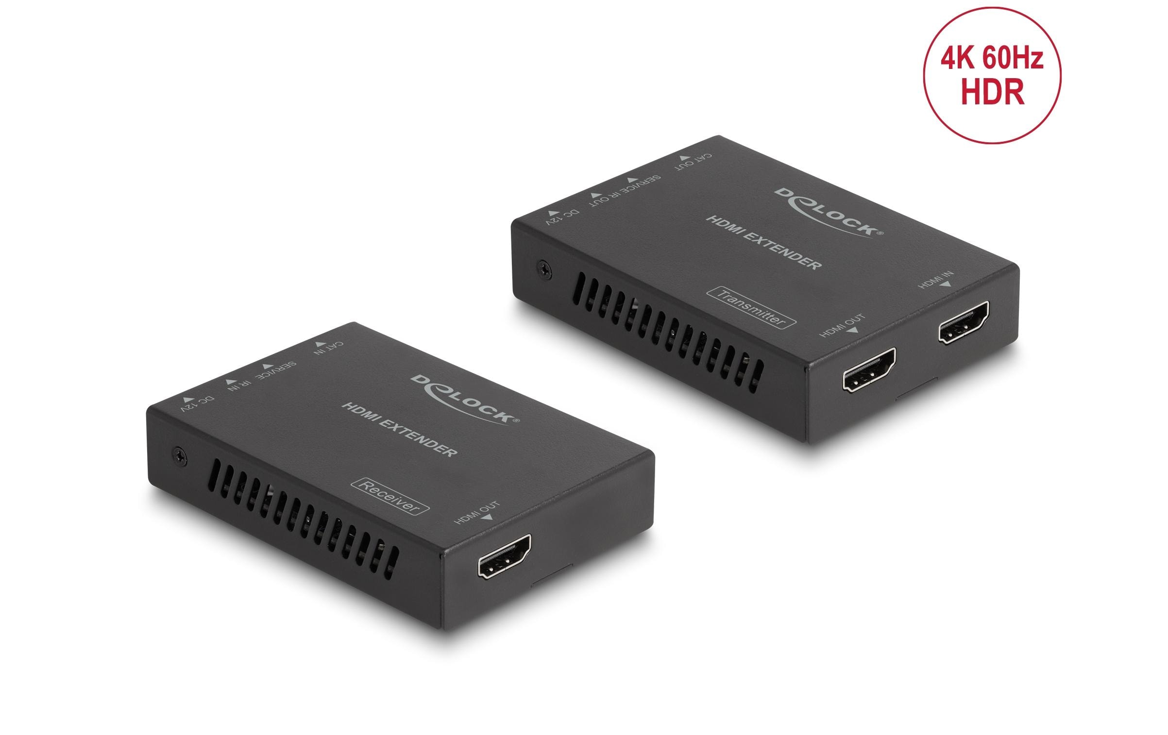 Extender Set über Cat.6 Kabel 4K 60 Hz 50 m<br>Delock HDMI Extender Set über Cat.6 Kabel 4K 60 Hz 50 m