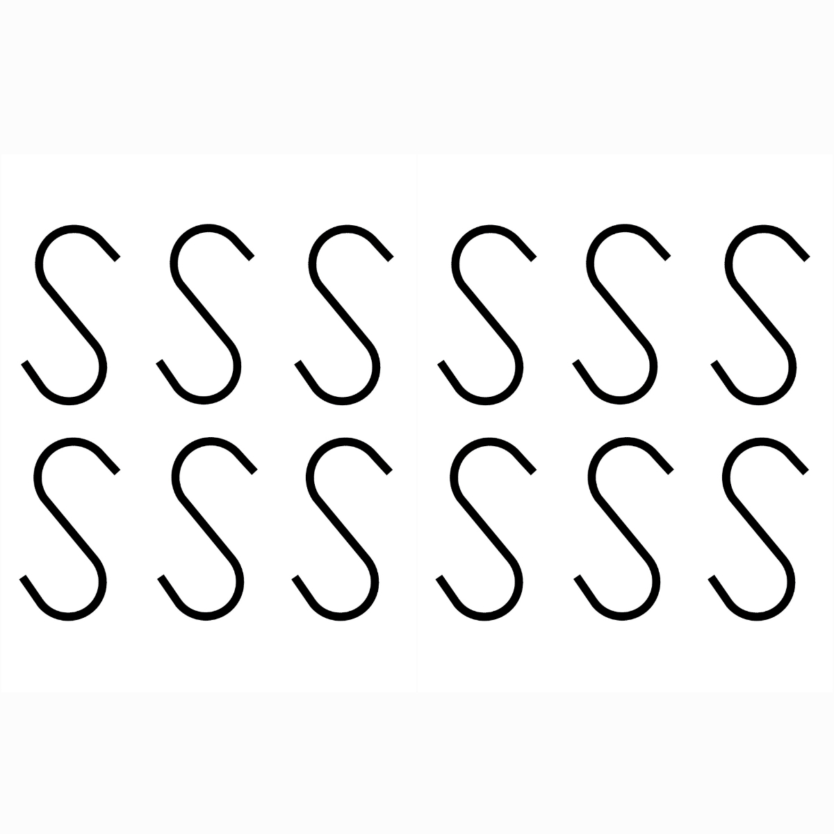 S-haakjes - set van 12 S-haakjes Zwart - 12 stuks - 6cm