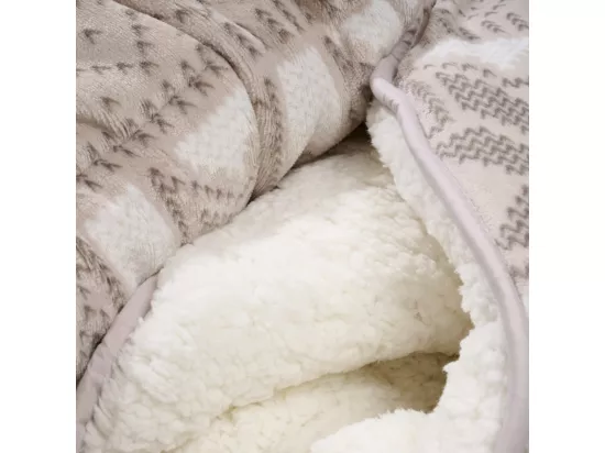 Couette imprimée sherpa polaire Chalet - Chaude 250g/m2 - 240x260cm