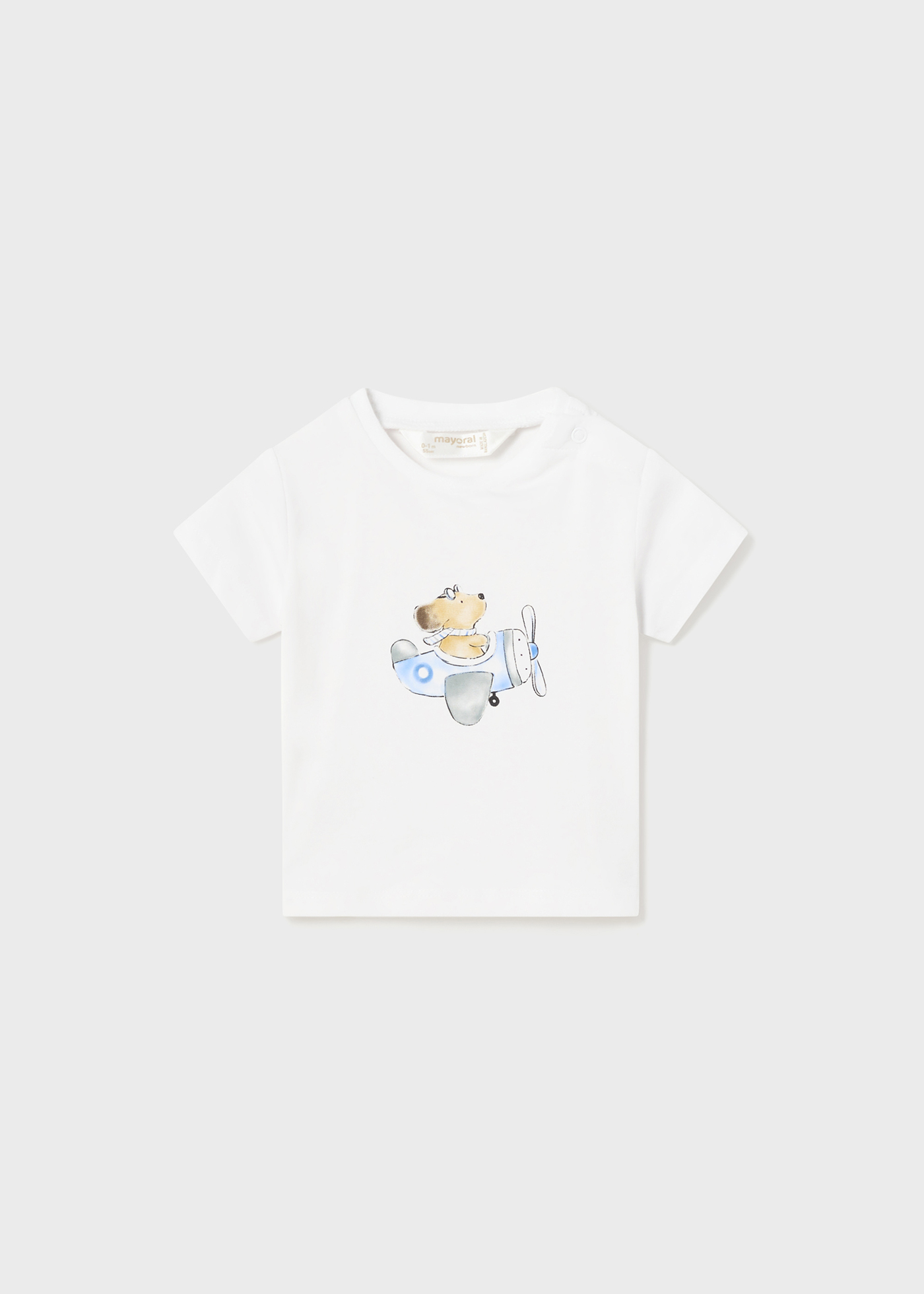 Camiseta de algodão estampada para recém-nascido