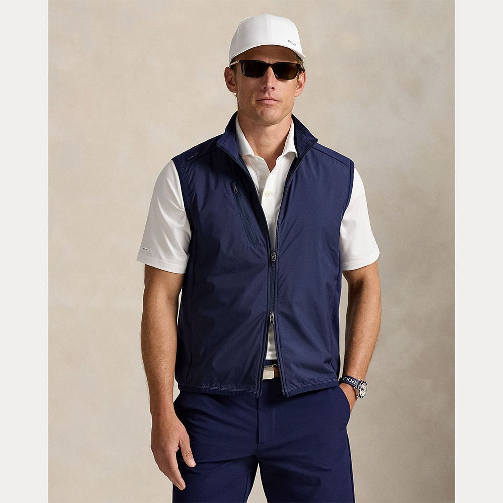 Hybrid Mockneck Vest Herre Navy