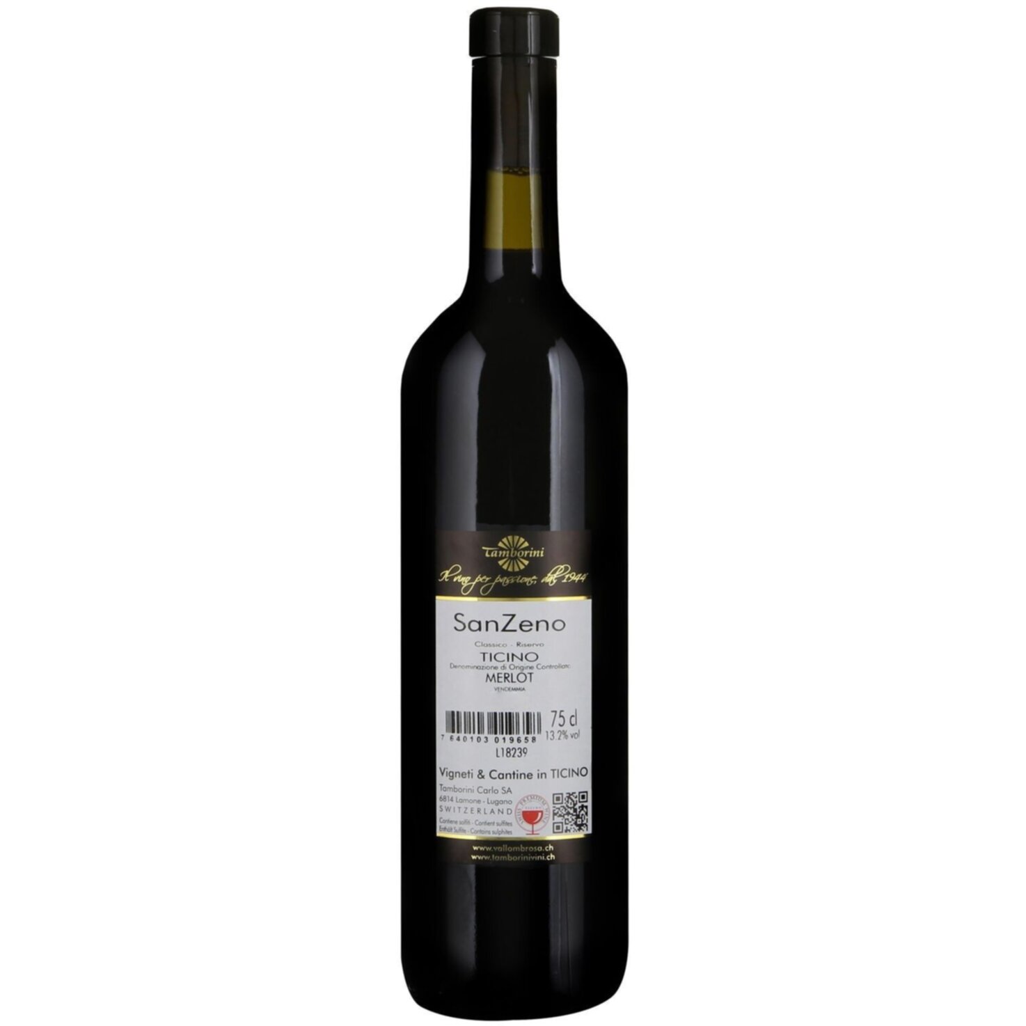 Ticino DOC Merlot SanZeno Classico -75cl