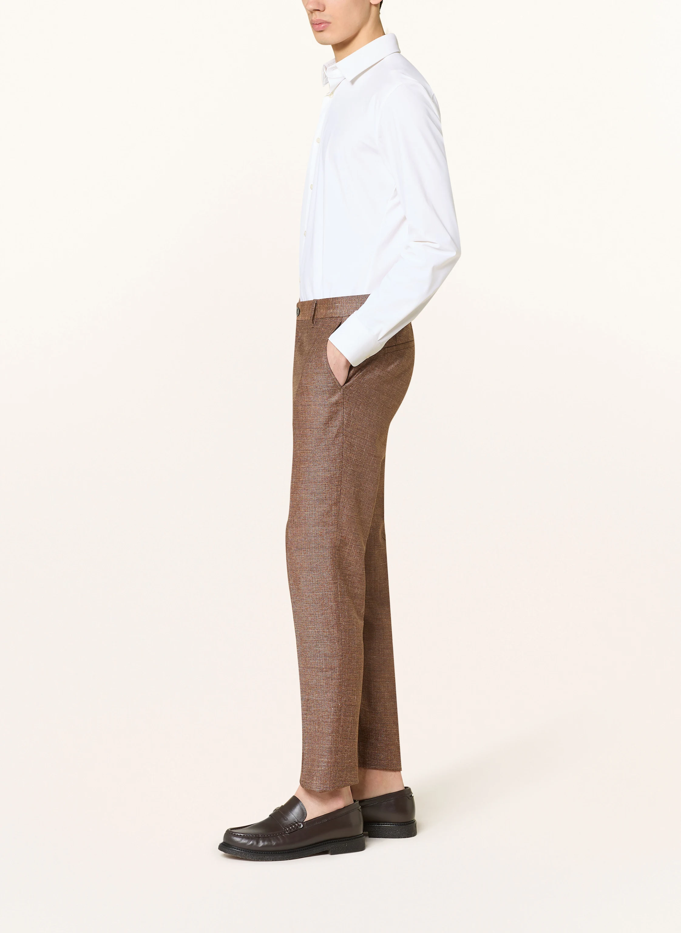 BOSS Anzughose GENIUS Slim Fit mit Leinen