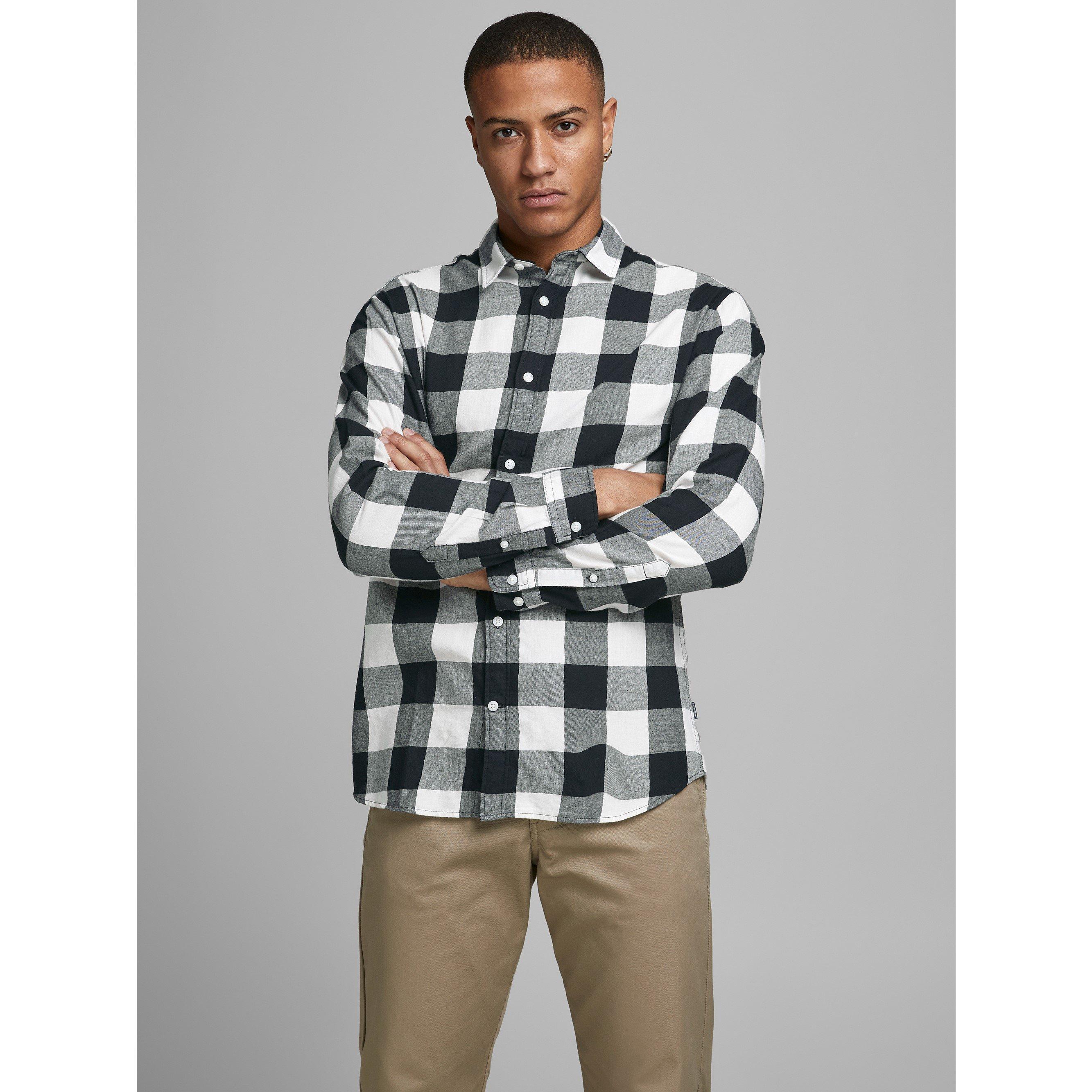 Jack and Jones Gingham Long Sleeve Shirt Mens