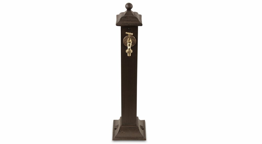 Fontaine de jardin métal marron 17.5x17.5x71cm