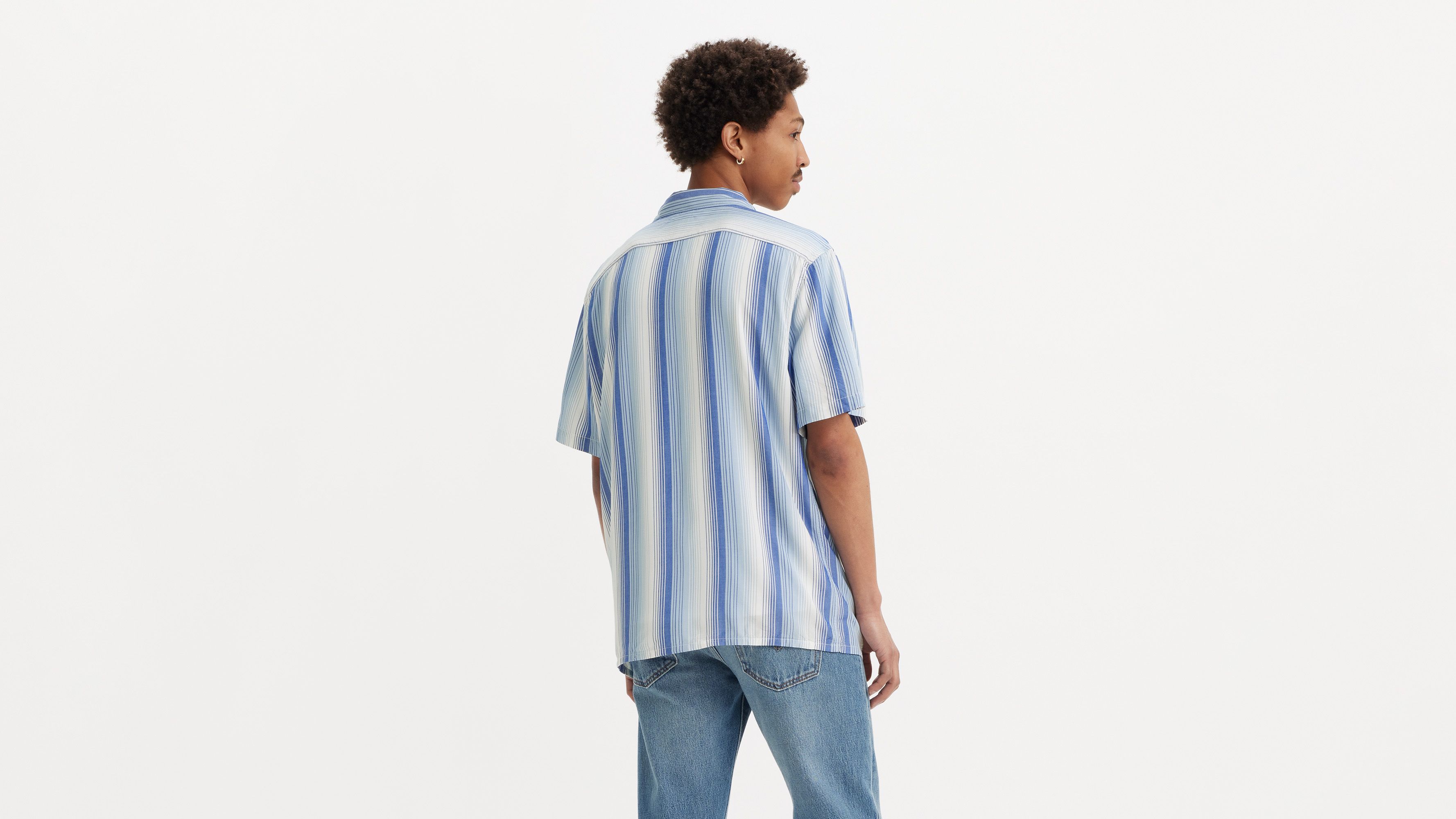 Classic Camp Shirt - Walker Stripe True Blue - Bleu