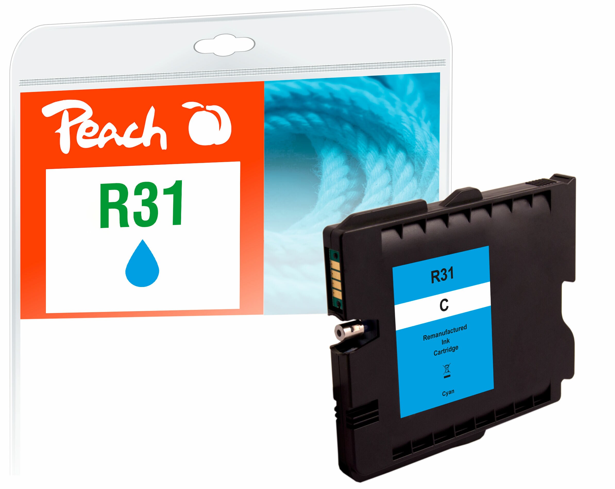 Peach R31Druckerpatrone cy ersetzt Ricoh GC31C, 405689 für z.B. Ricoh Aficio GX e 2600, Ricoh Aficio GX e 3300, Ricoh Aficio GX e 3300 n (wiederaufbereitet)