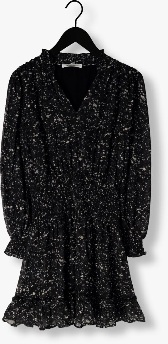 CO\\'COUTURE zwarte co'couture mini jurk snowdriftcc smock crop dress