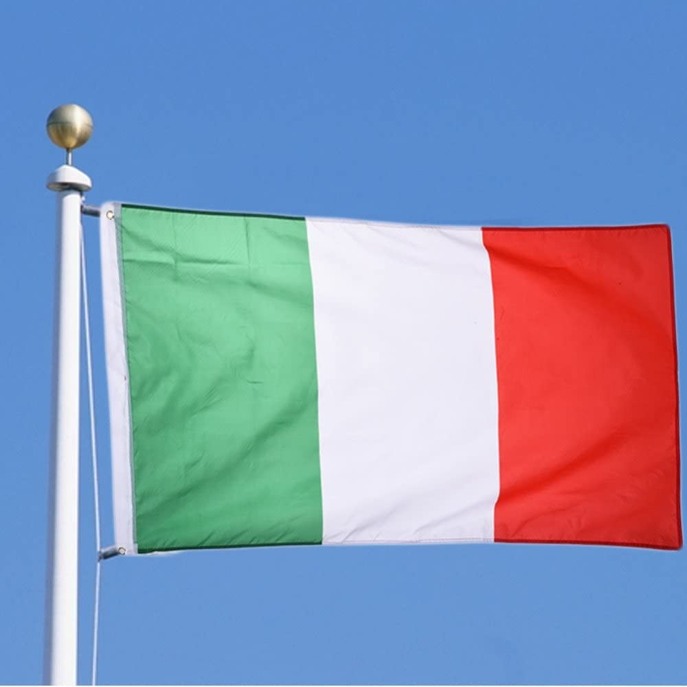 (90x150cm) Italienische Flagge Accessoire Italy Flag Deko Banner mit Zwei Messing Ösen für Befestigung