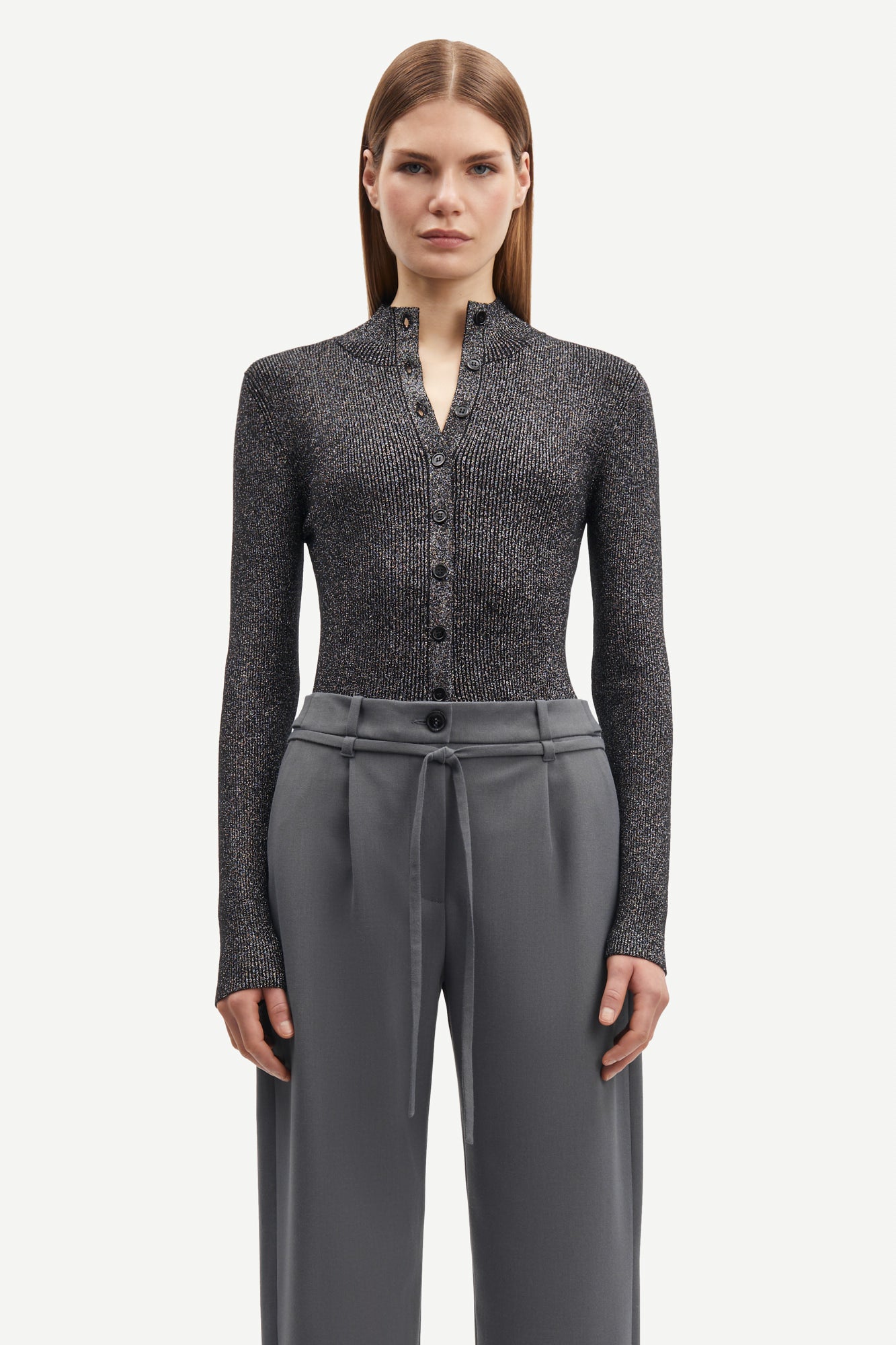 Samsøe Samsøe  Saleonore Lurex cardigan - Black Lux.