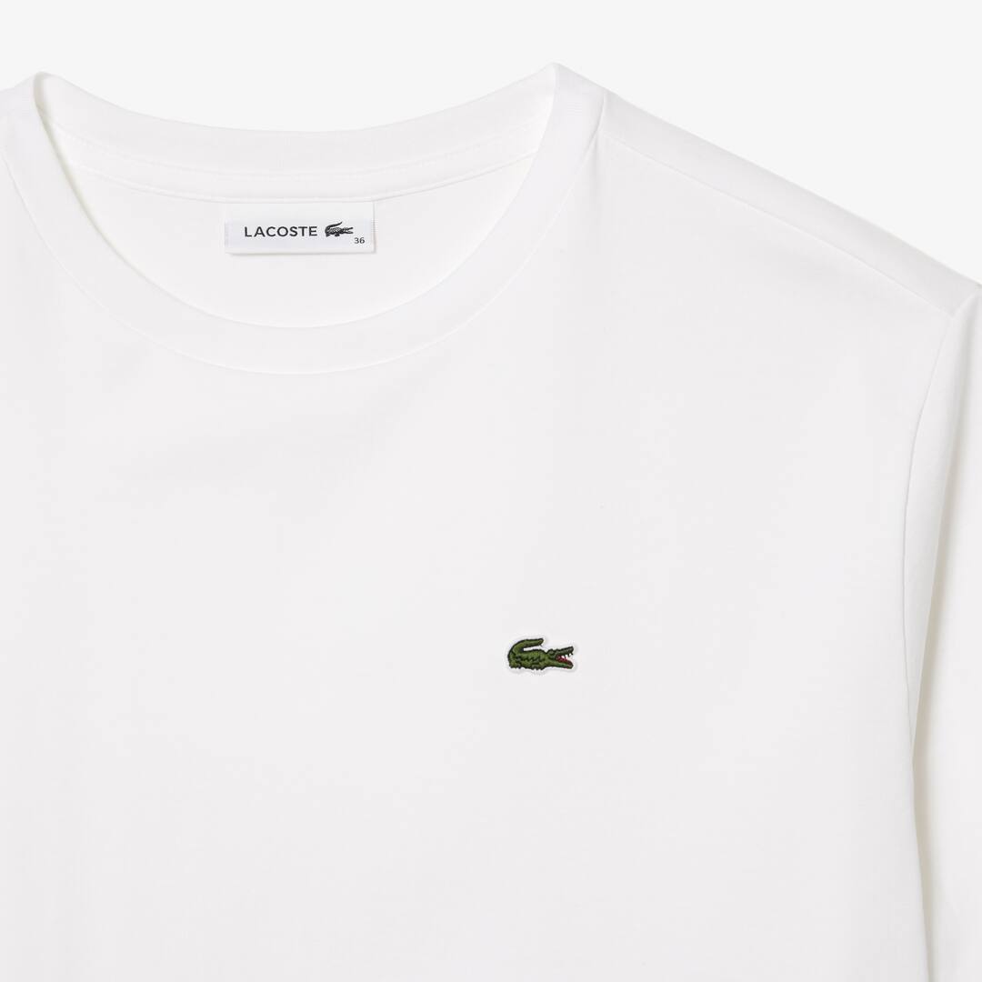 T-shirt à col rond en coton premium T-Shirts - Blanc - Lacoste - Femme