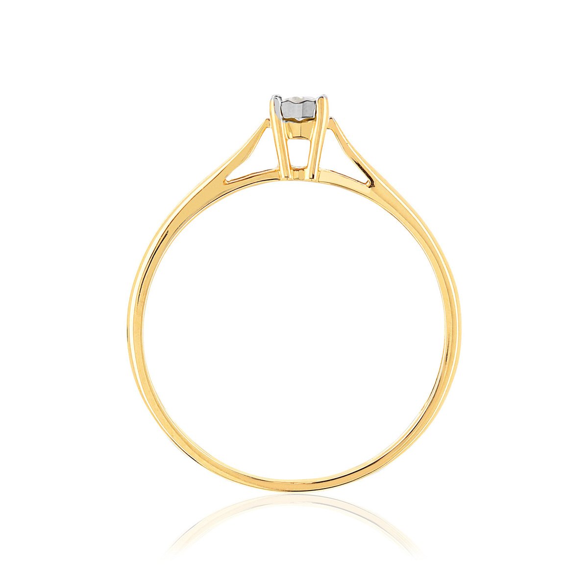Bague or 375 2 tons diamant