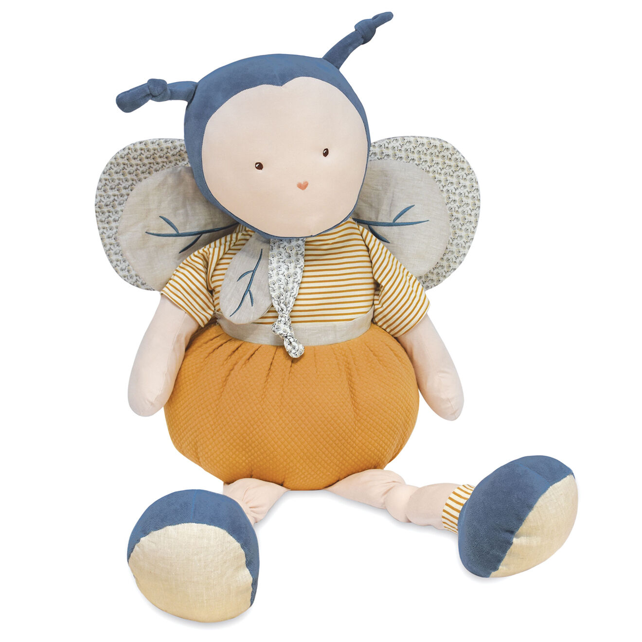 Doudou et Compagnie Pantin XXL Pollen l'abeille bio multicolore - 32x31x98 cm