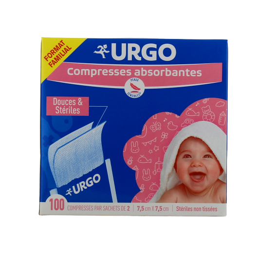 Compresses Absorbantes Douces et Stériles non tissées 7.5 cm x 7.5 cm - Urgo
