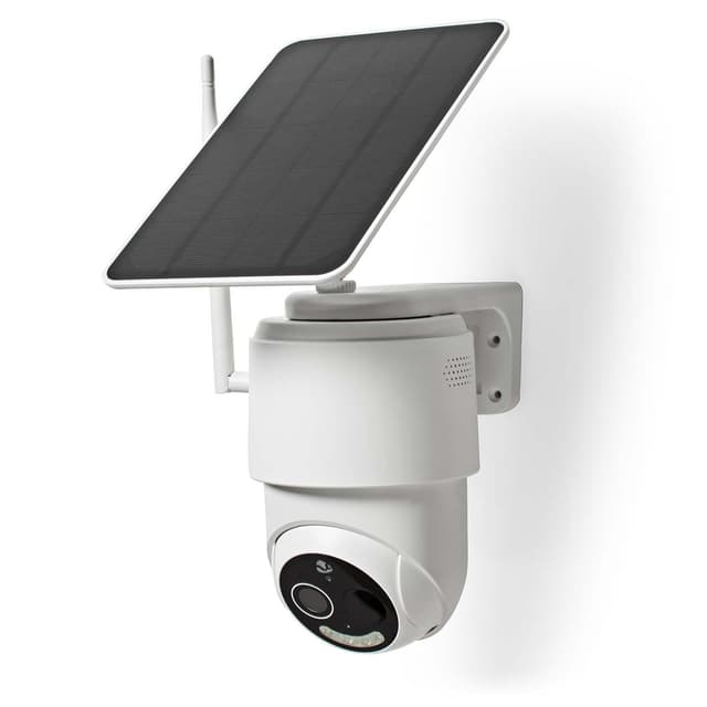 Nedis SmartLife udendørskamera | Wi-Fi | Full HD 1080p | Pan tilt | IP65 | Maks. batteritid: 5 Måned | Cloud Storage (mulighed) / microSD (ikke inkluderet) | 5 V DC | Med bevægelsessensor | Nattesyn | Hvid