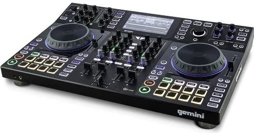 Gemini Sound Sdj-4000 Standalone/Midi Controller Dj EQuipment Console Tafel Met 2 Dekken, 4 Kanaals Audio Mixer, Touch Capacitieve Jog Wheels En 7