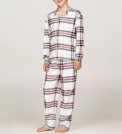 Tommy Hilfiger Natt?j - 2-delt - Heritage Check Ivory