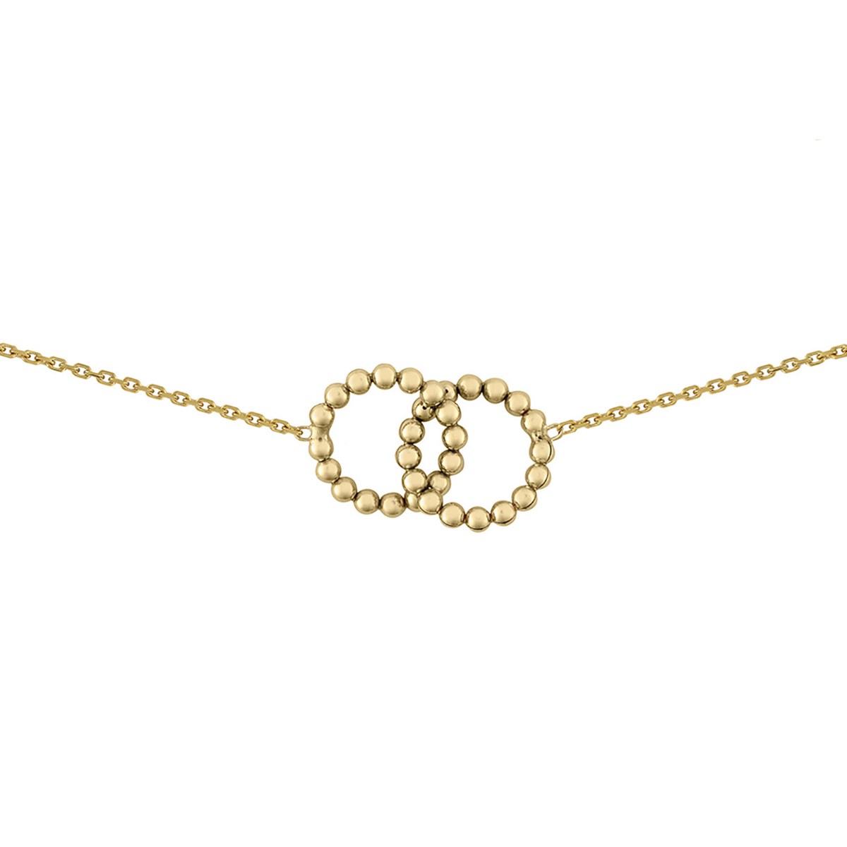 Collier Brillaxis anneaux entrelacés finition perlée
