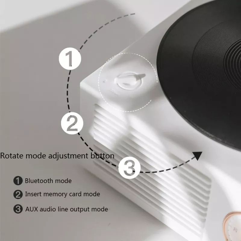 HOMTEC - Oplaadbare USB Retro Vinyl Platenspeler Design Bluetooth Speaker