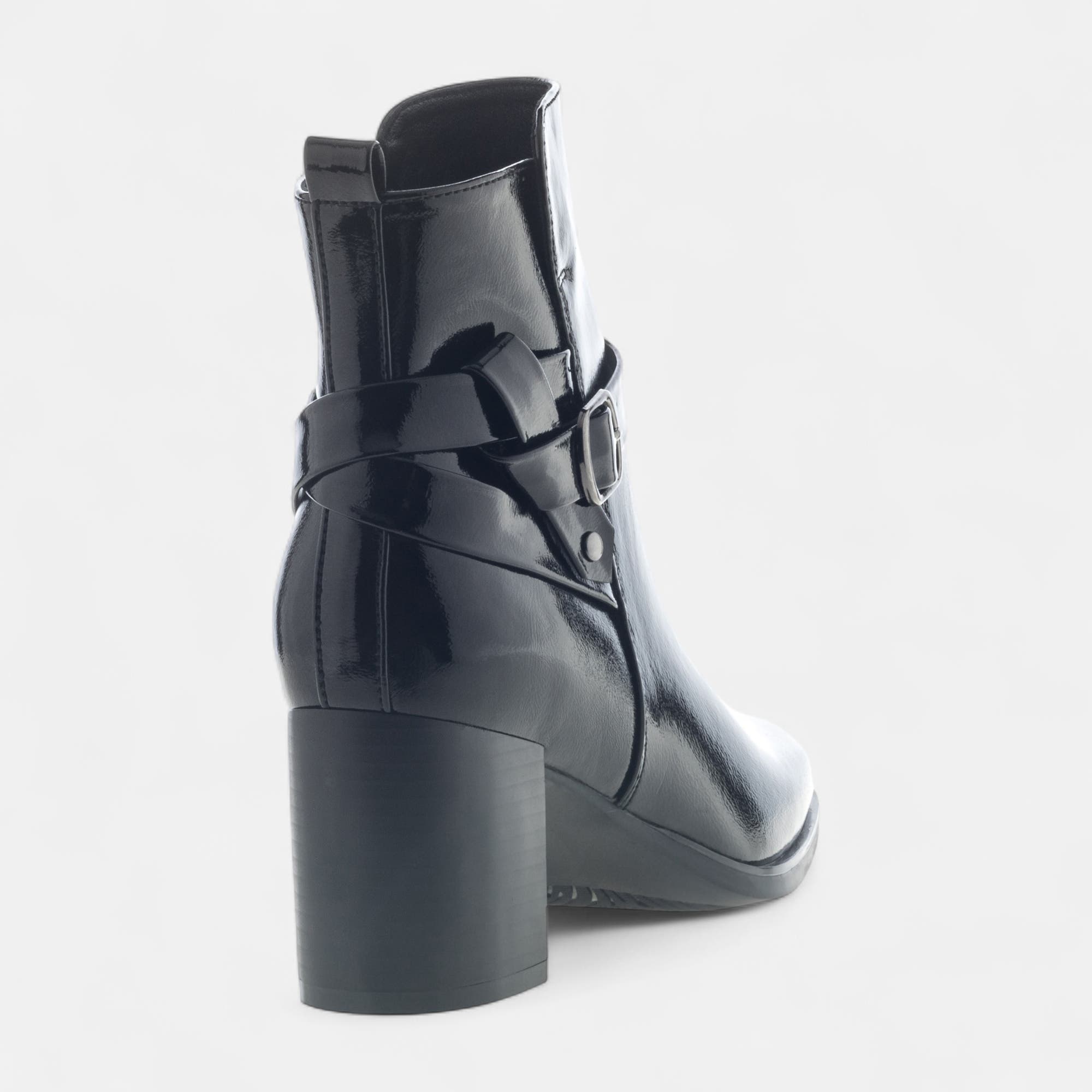 Bottines à talon Femme noir vernis