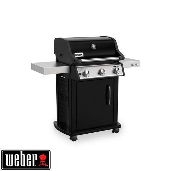 Barbecue à gaz avec plancha SPIRIT PREMIUM E-315 noir 3 brûleurs