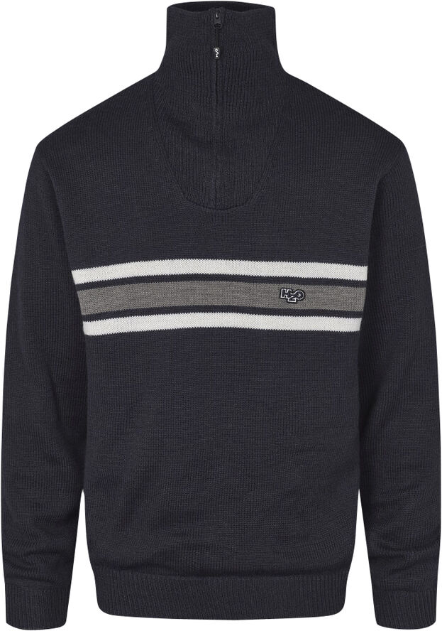 H2O Icon Stripe Wind Knit striktrøje Blå