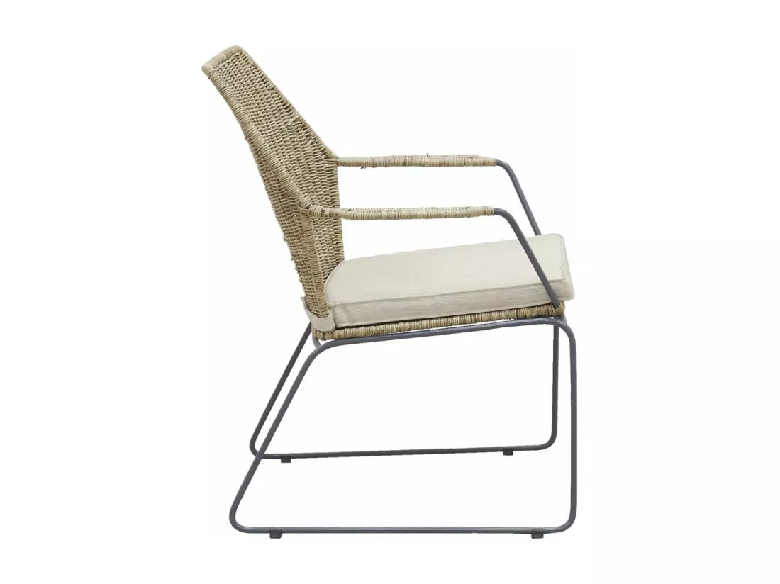 Fauteuil en poelet gris et métal