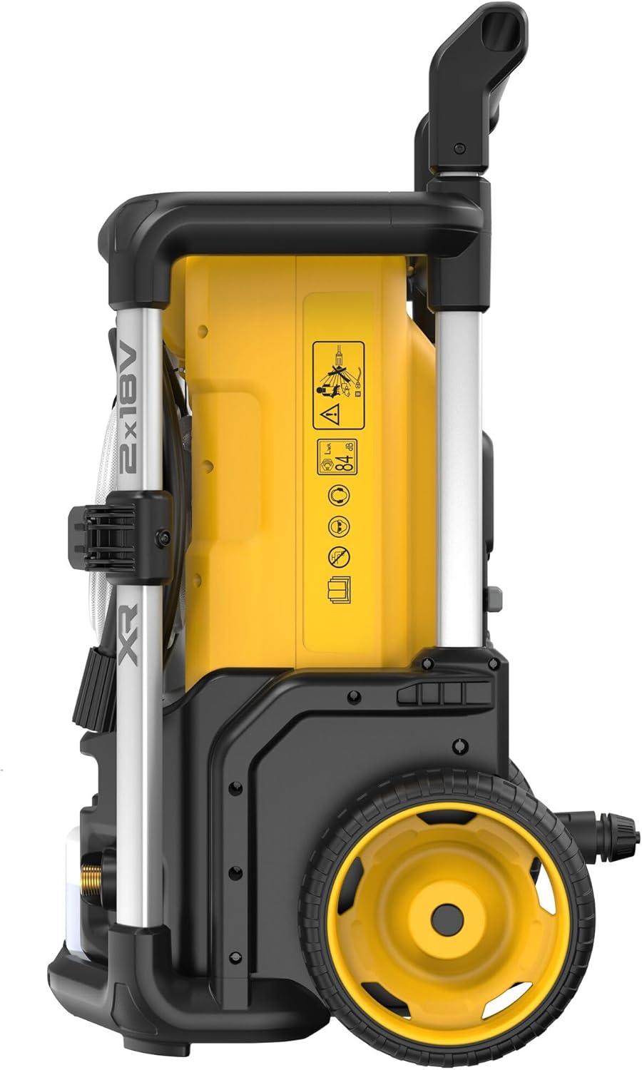2X 18 Volt Akku-Hochdruckreiniger (bürstenloser Motor, Ansaugfunktion, 3 Druckeinstellungen, „Rollkoffer Design m. Teleskopgriff, Lieferung ohne Akkus & Ladegerät), DCMPW1600N- XJ