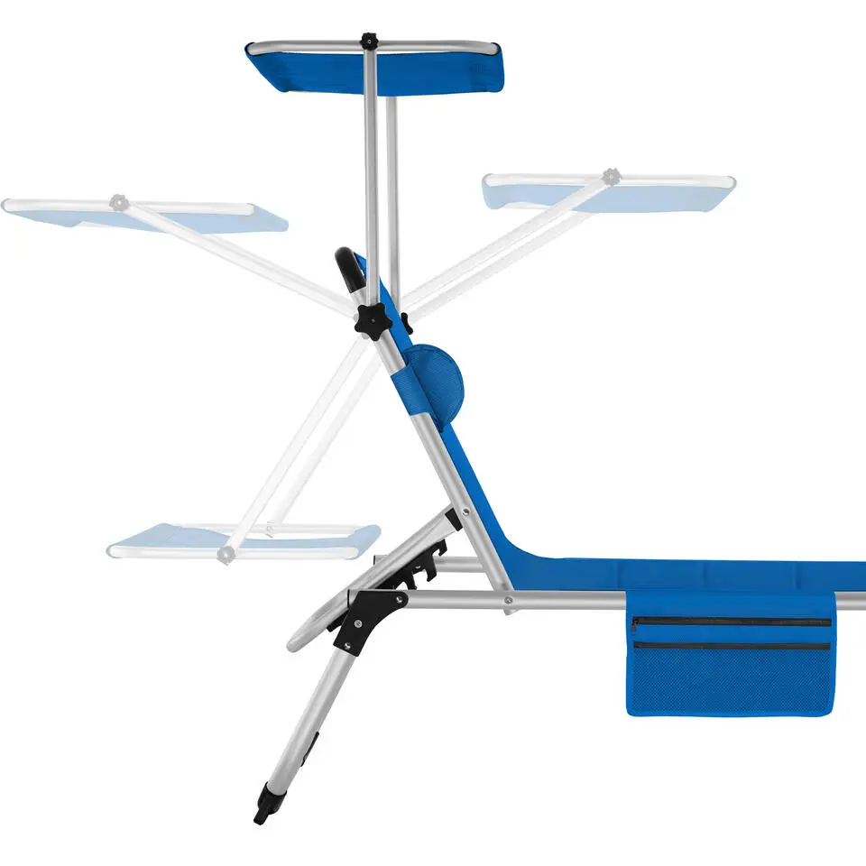 tectake Ligbed Lorella gestoffeerd, inklapbaar, Blauw