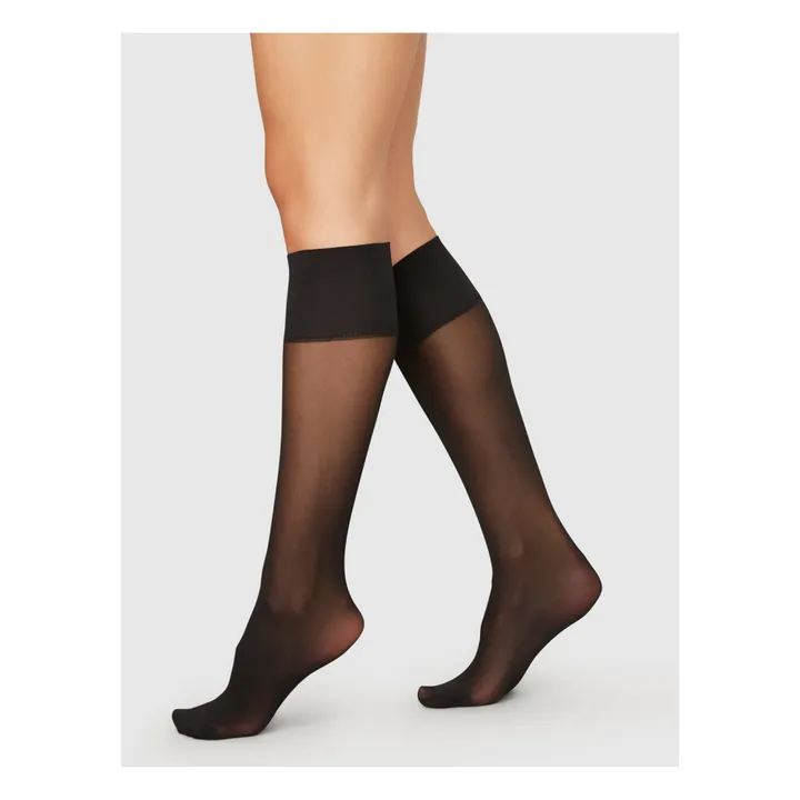 Swedish Stockings Lot 2 Mi-Bas Elin 20 Deniers | Noir