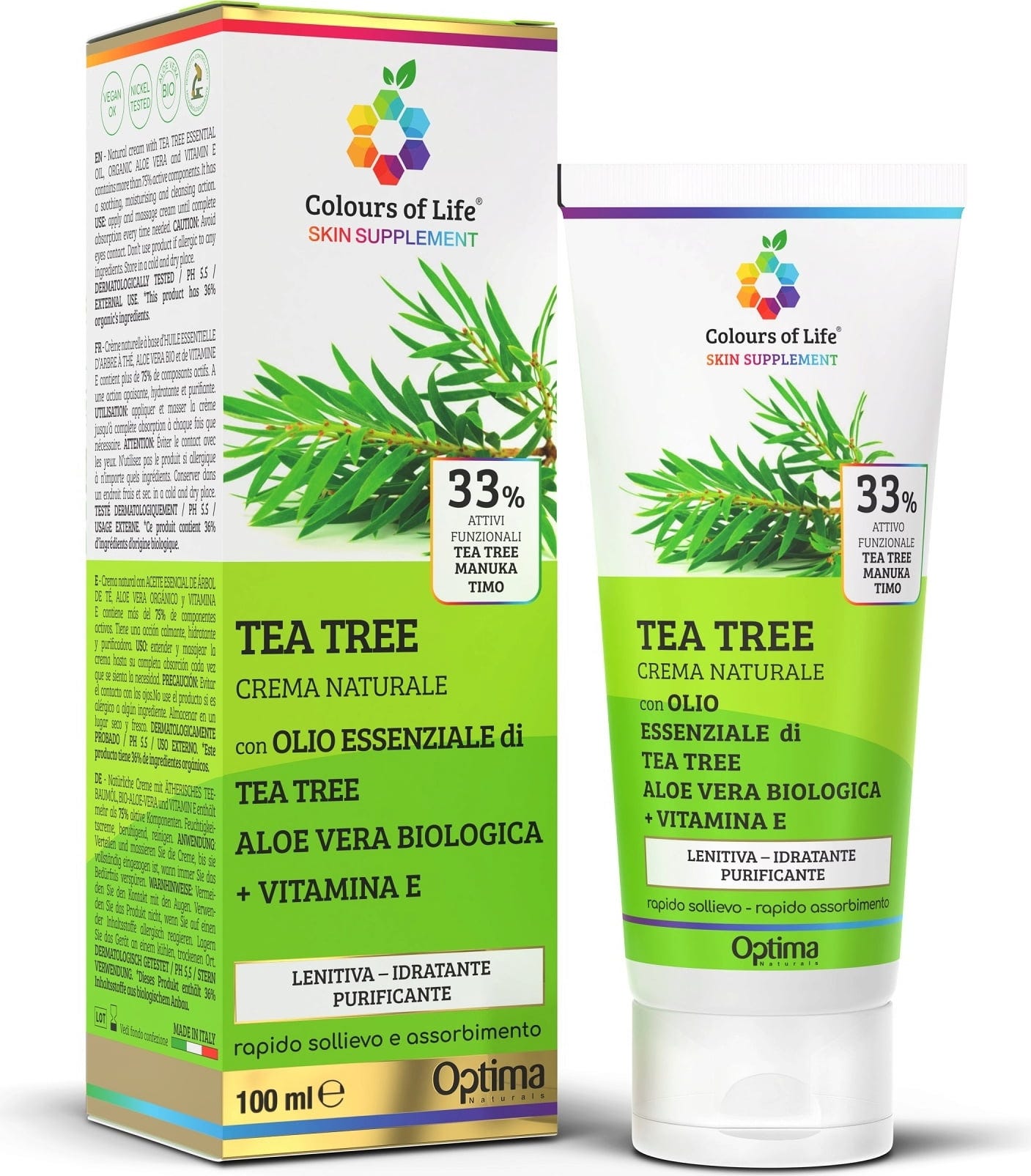 Optima Naturals  Colours of Life Teebaumöl Creme 33 %, 100 ml