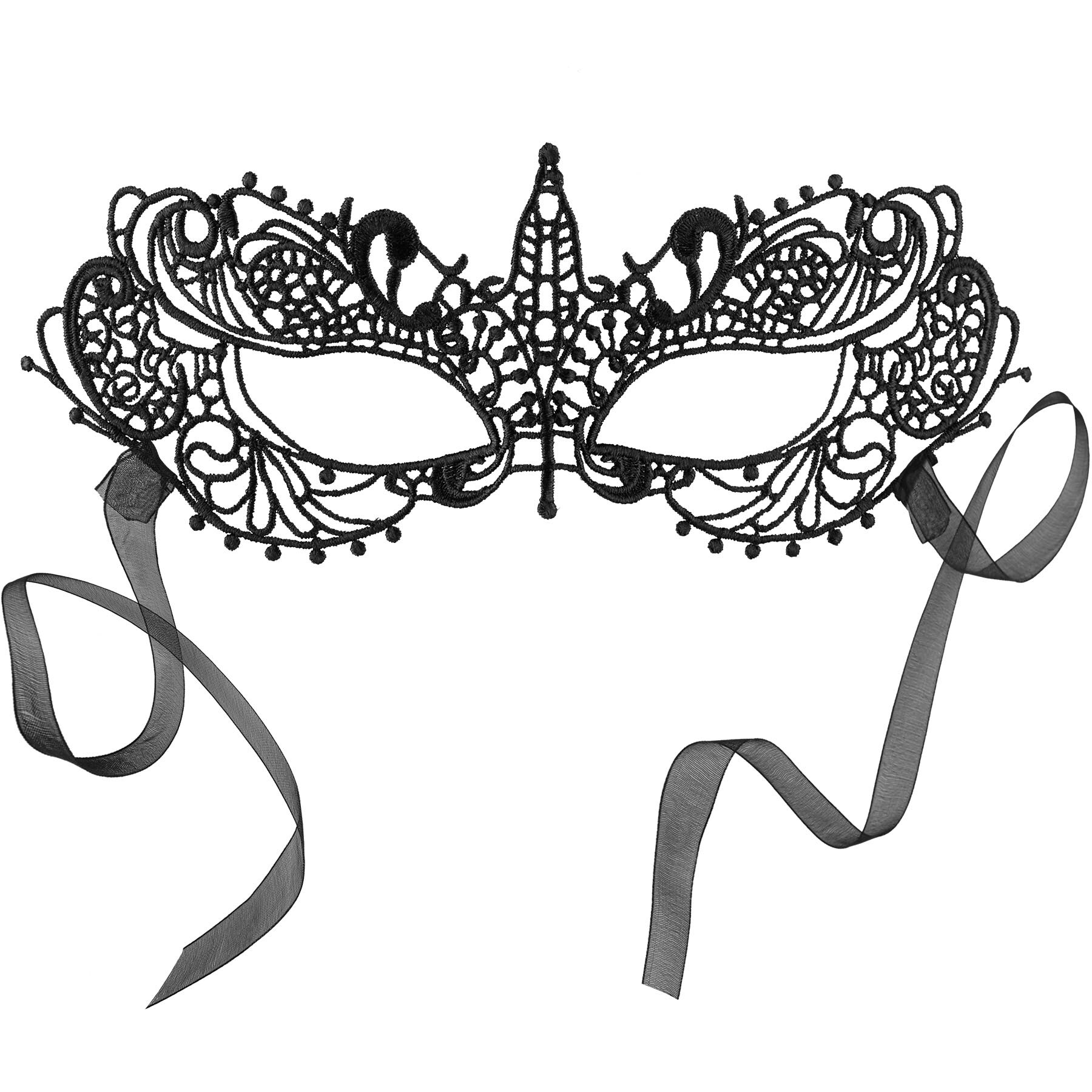tectake® Schwarze Spitzenmaske Misteriosa