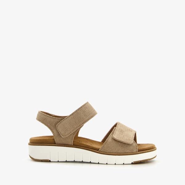 Hush Puppies leren dames sandalen taupe