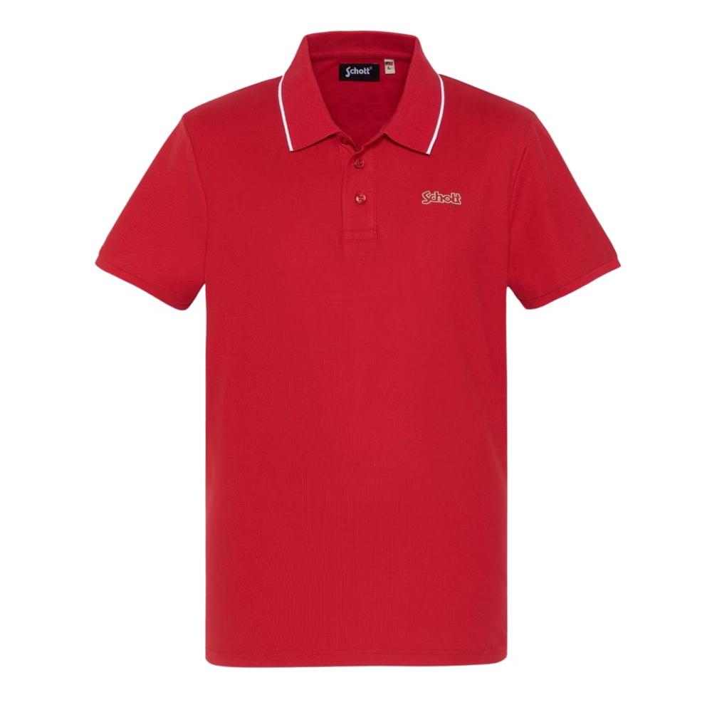 Schott Polo Rouge Homme Schott Pique Paul