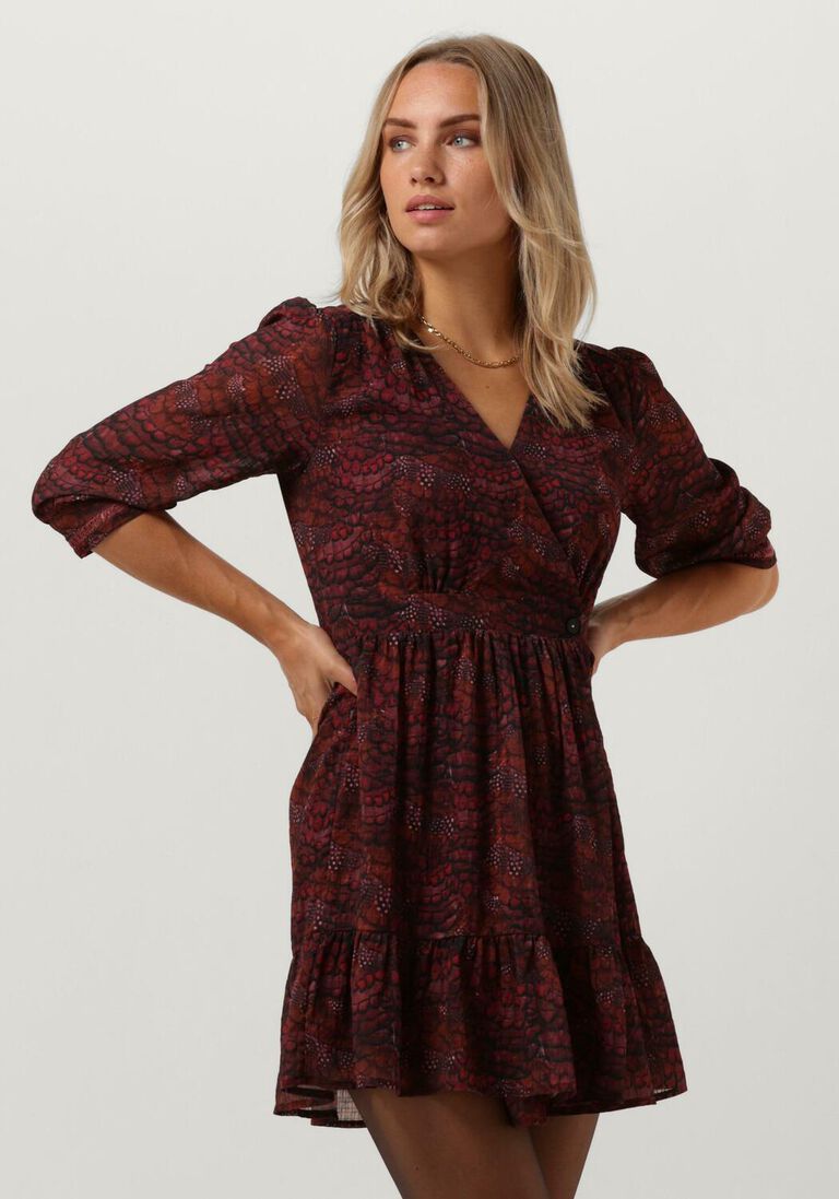 SCOTCH & SODA bordeaux scotch & soda mini jurk wrap mini dress