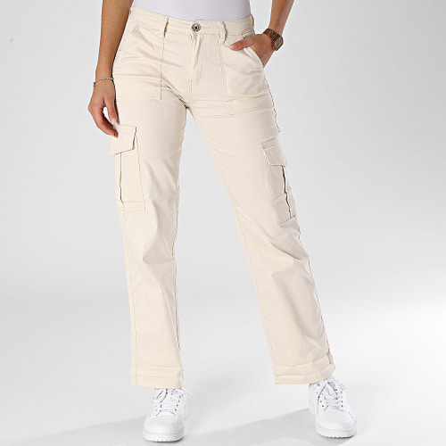 Pantalon Cargo Femme Beige Clair