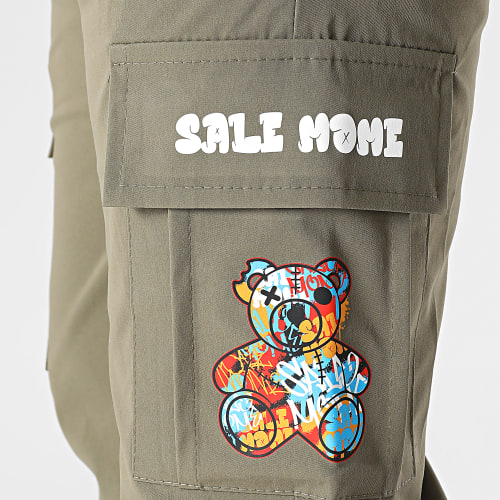 Pantalon Cargo Nounours Graffiti Vert Kaki