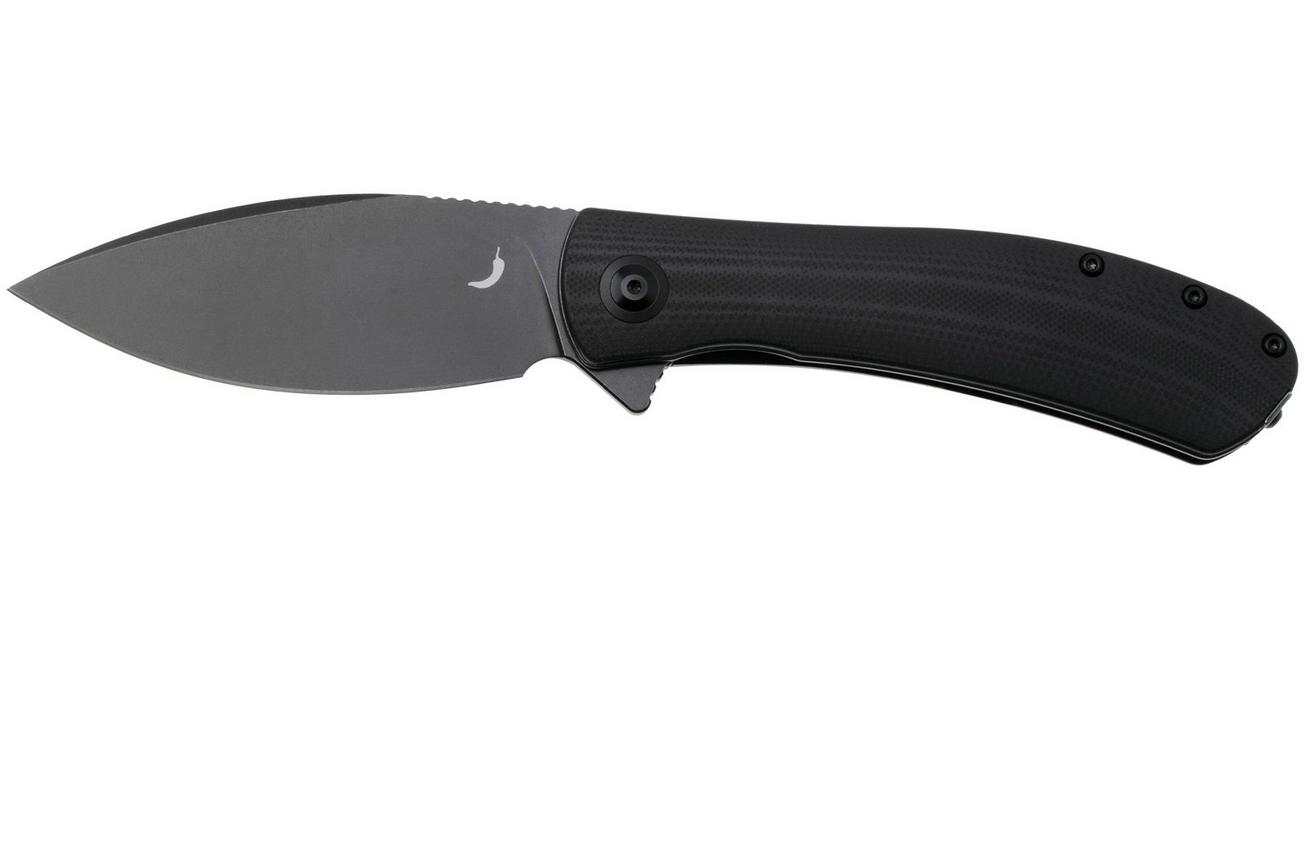 Trollsky Knives Mandu XL MT012-XL Black Stonewashed D2, Black G10 zakmes