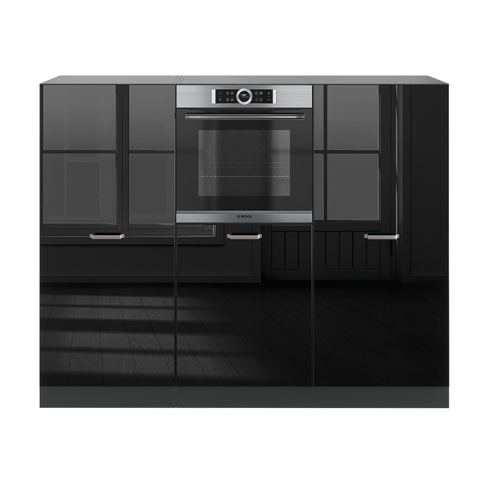 Vicco Küchenzeile R-Line Solid Anthrazit Schwarz 180 cm modern Küchenschränke Küchenmöbel
