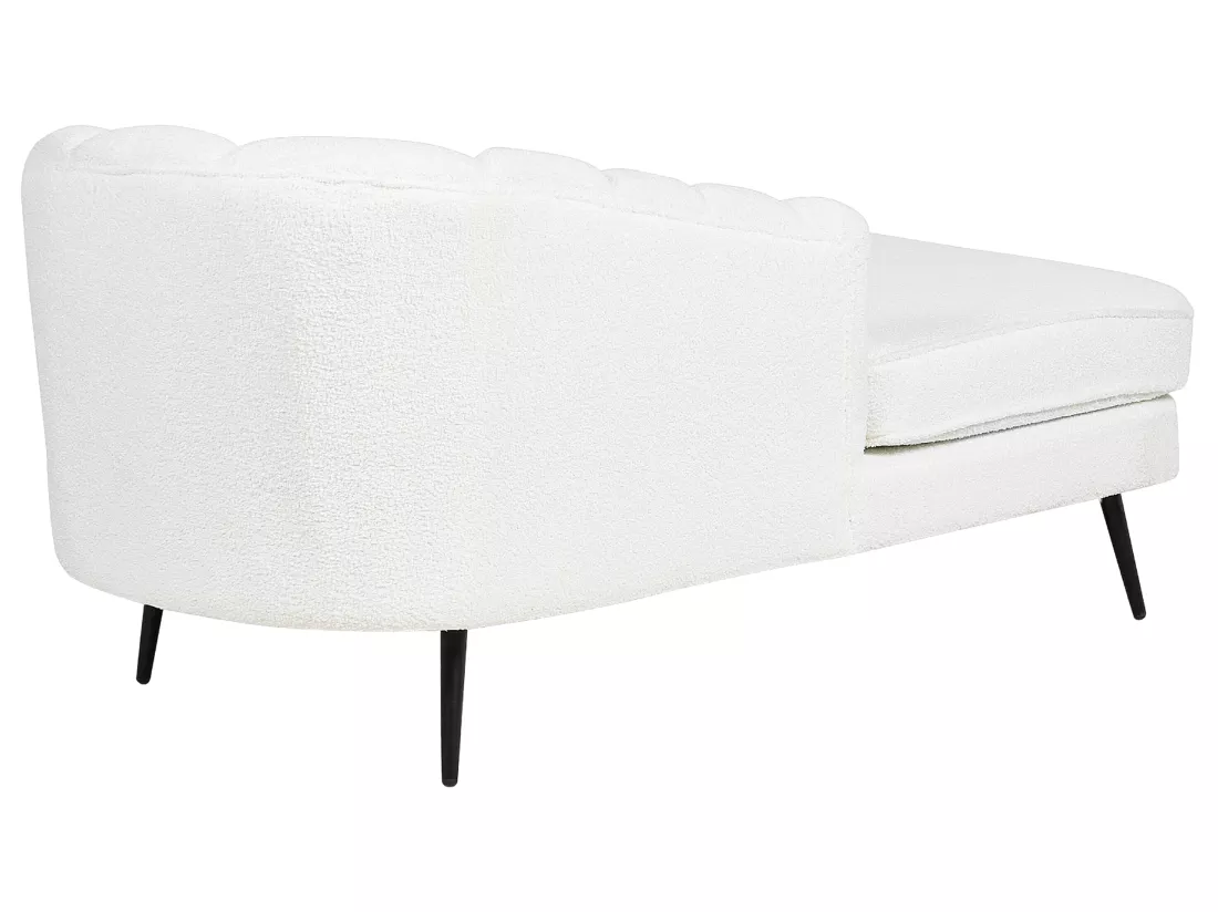 Divan côté droit en bouclé blanc cassé ALLIER