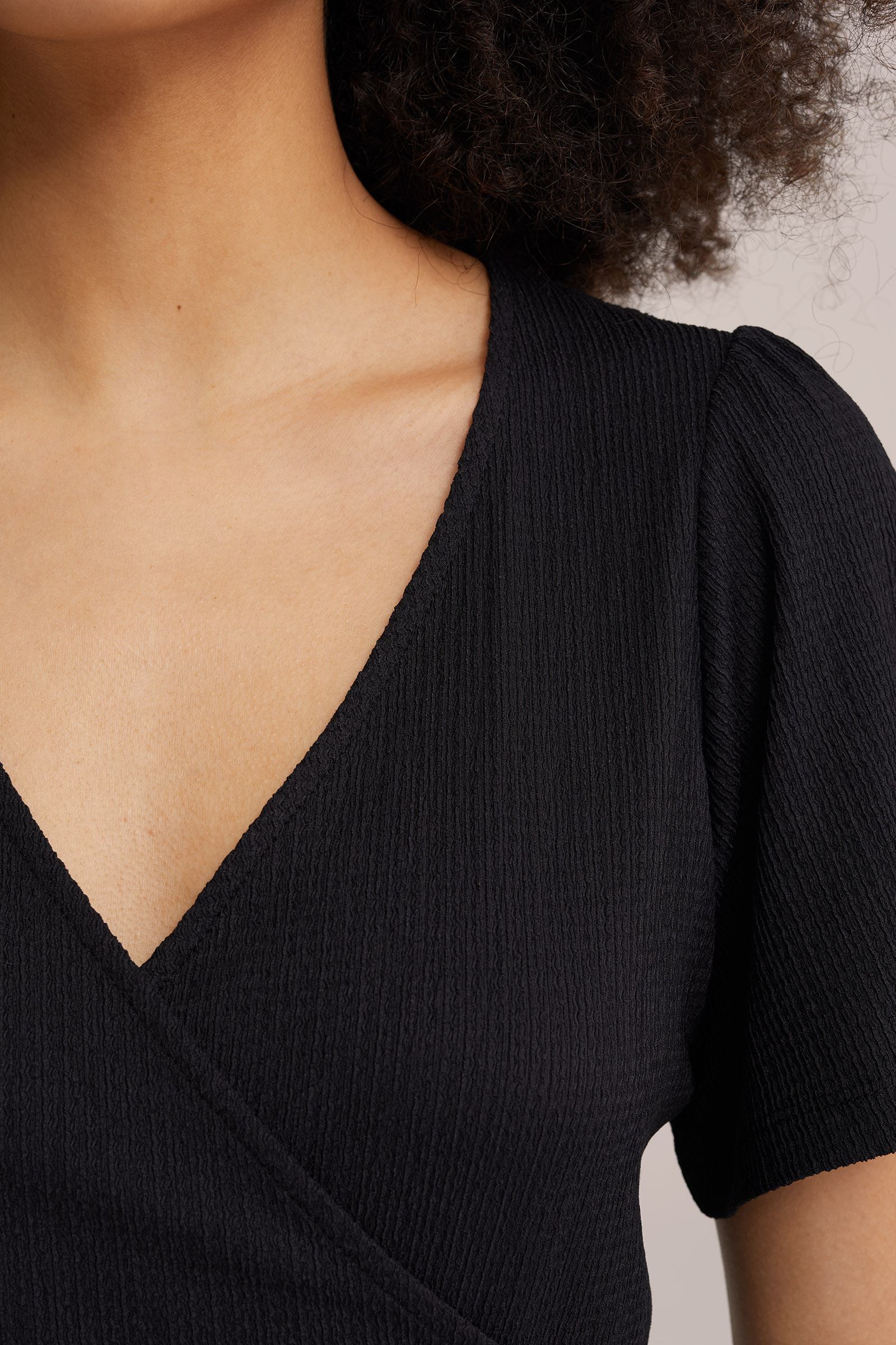 jurk met structuur WE Fashion Zwart