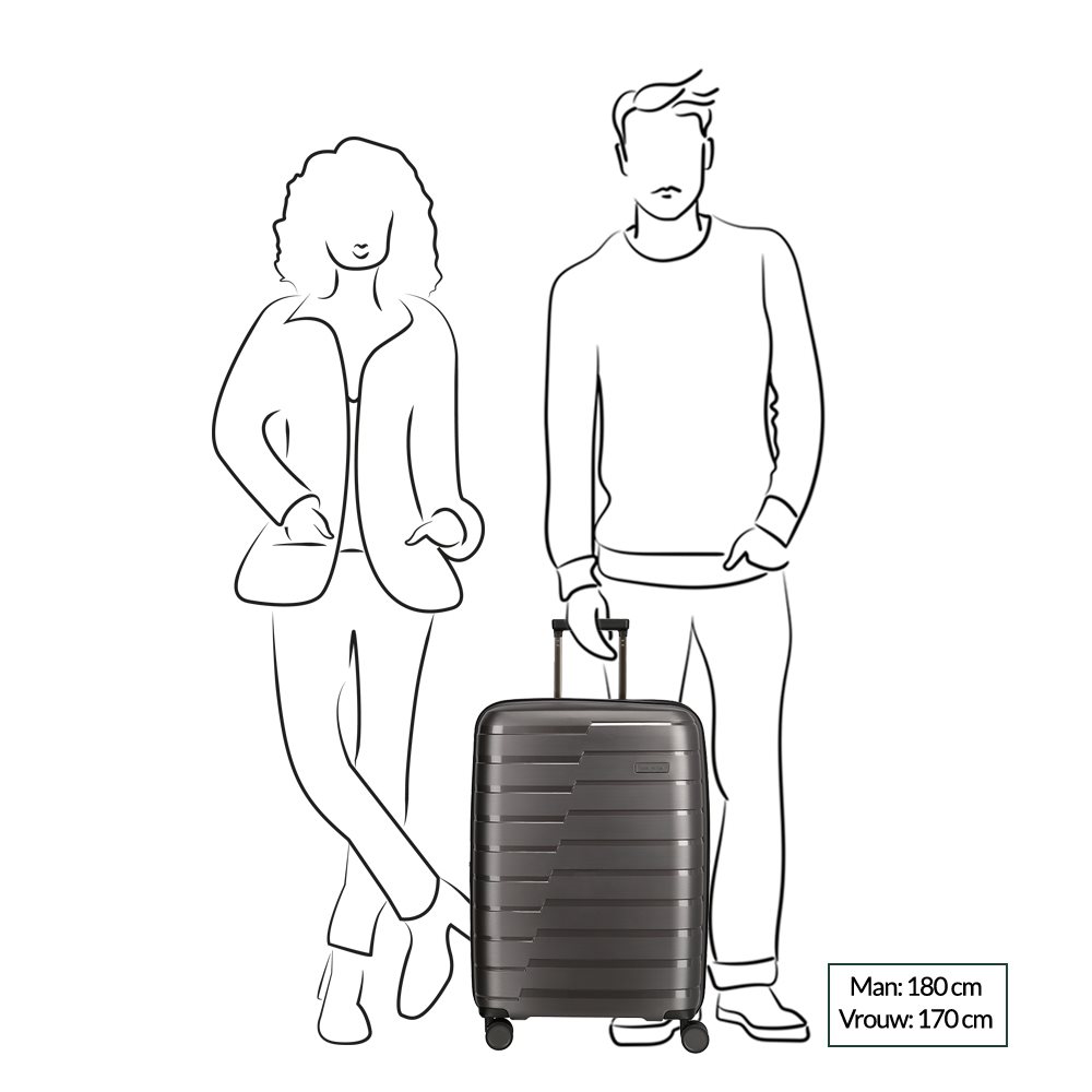 Travelite Air Base 4 Wiel Trolley M Expandable champagne metallic