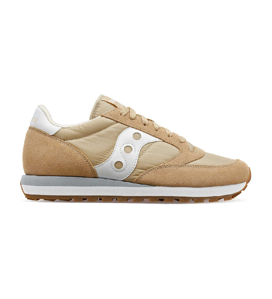 Tênis Saucony Jazz Original em couro bege
