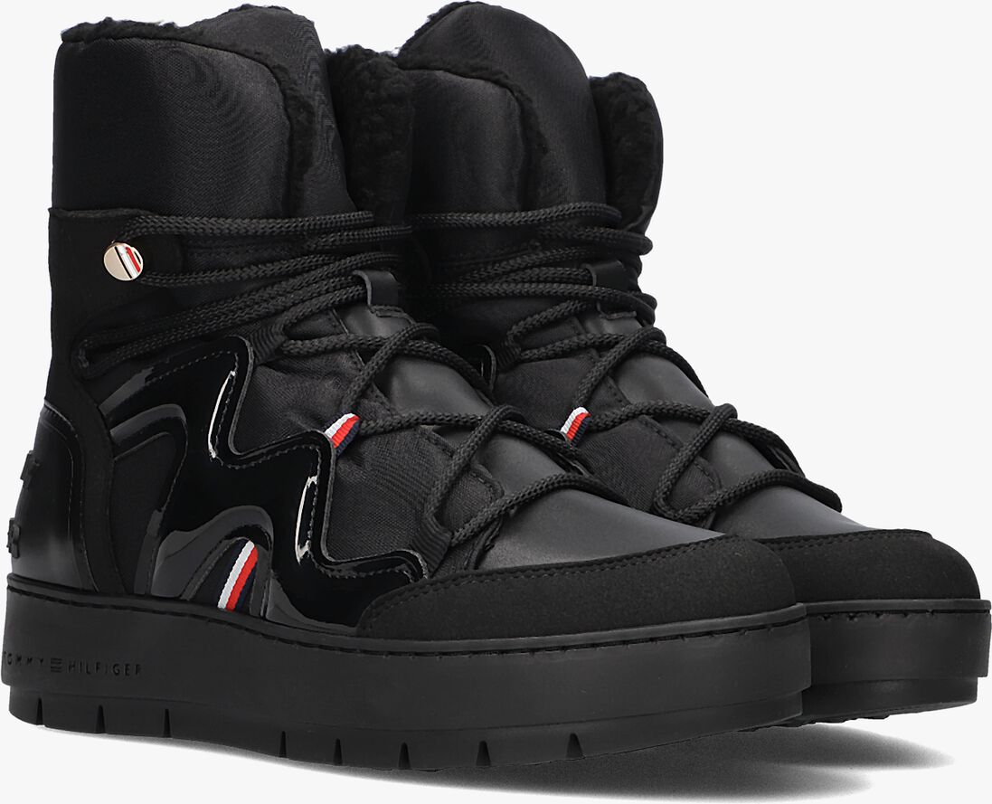 TOMMY HILFIGER zwarte tommy hilfiger  patent snowboot